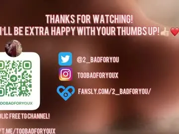 2badforyou live stage